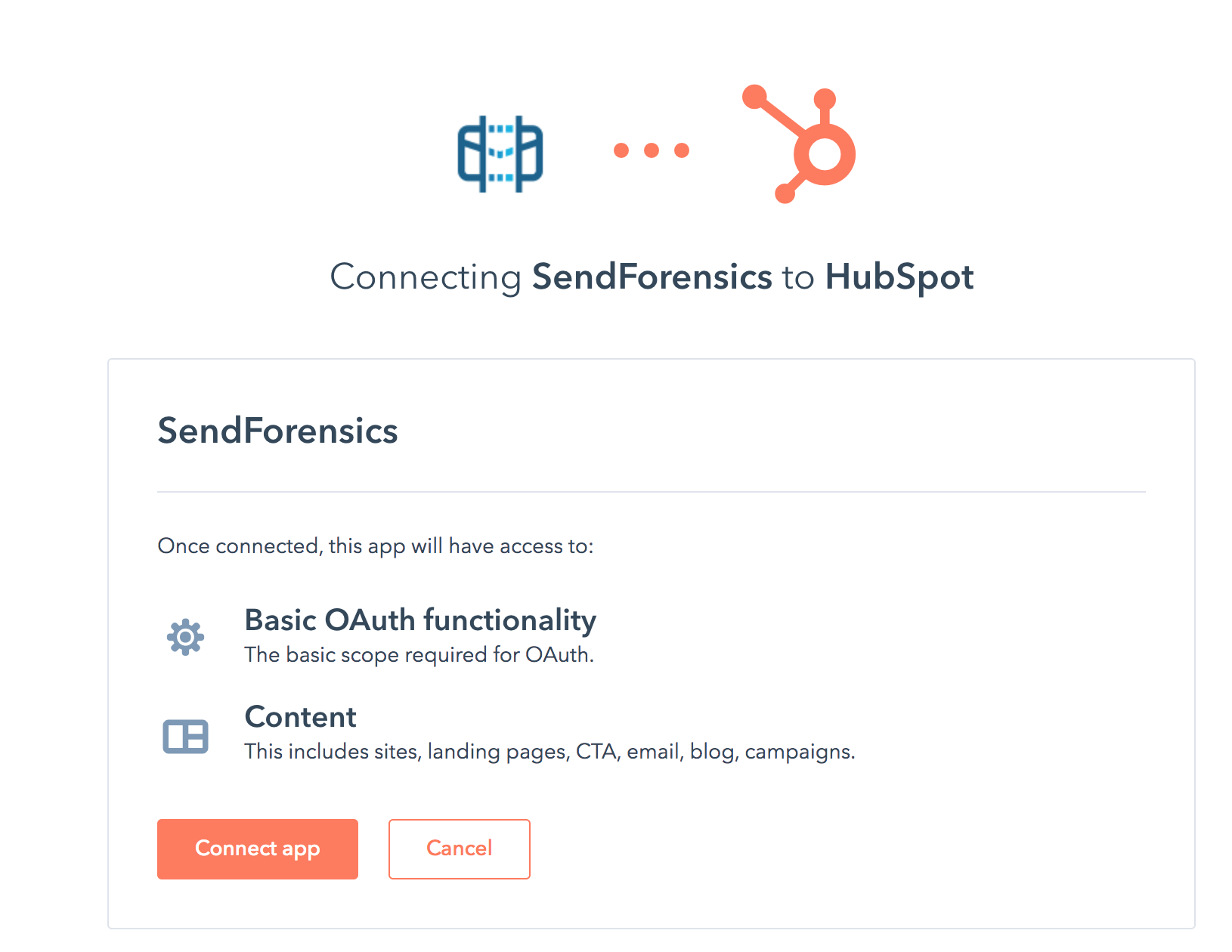 Allow SendForensics access