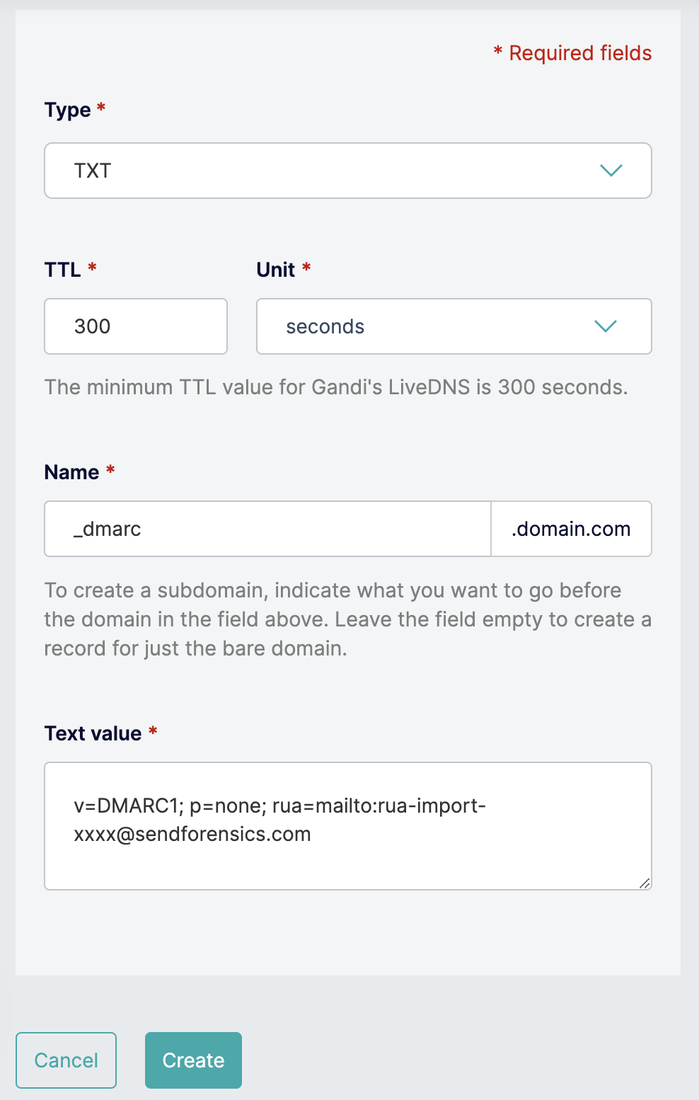 Add DMARC record