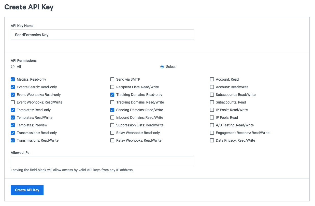 API permissions