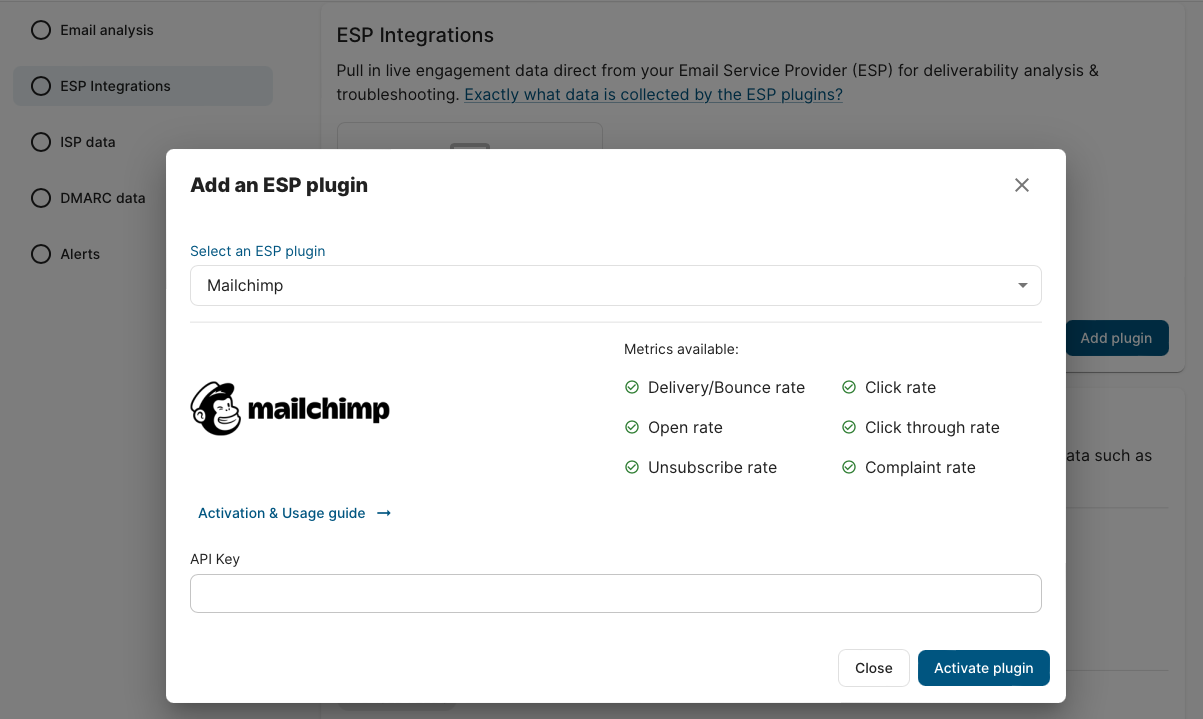 mailchimp activate plugin