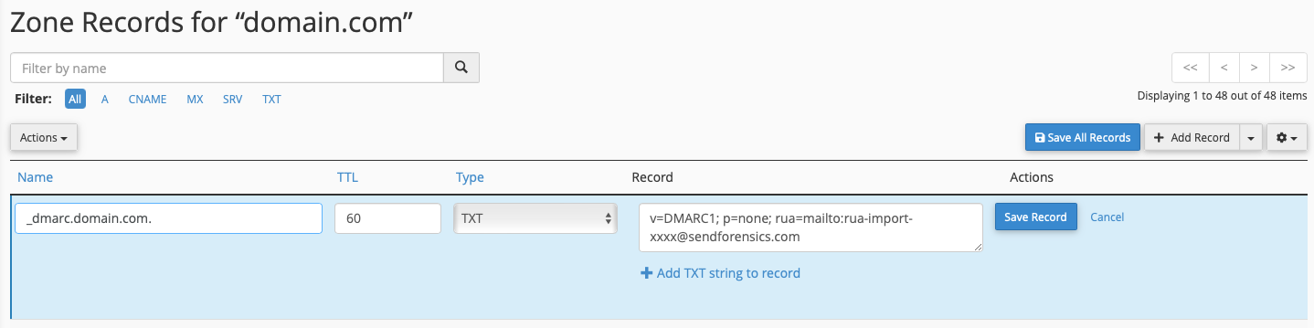 Add DMARC record