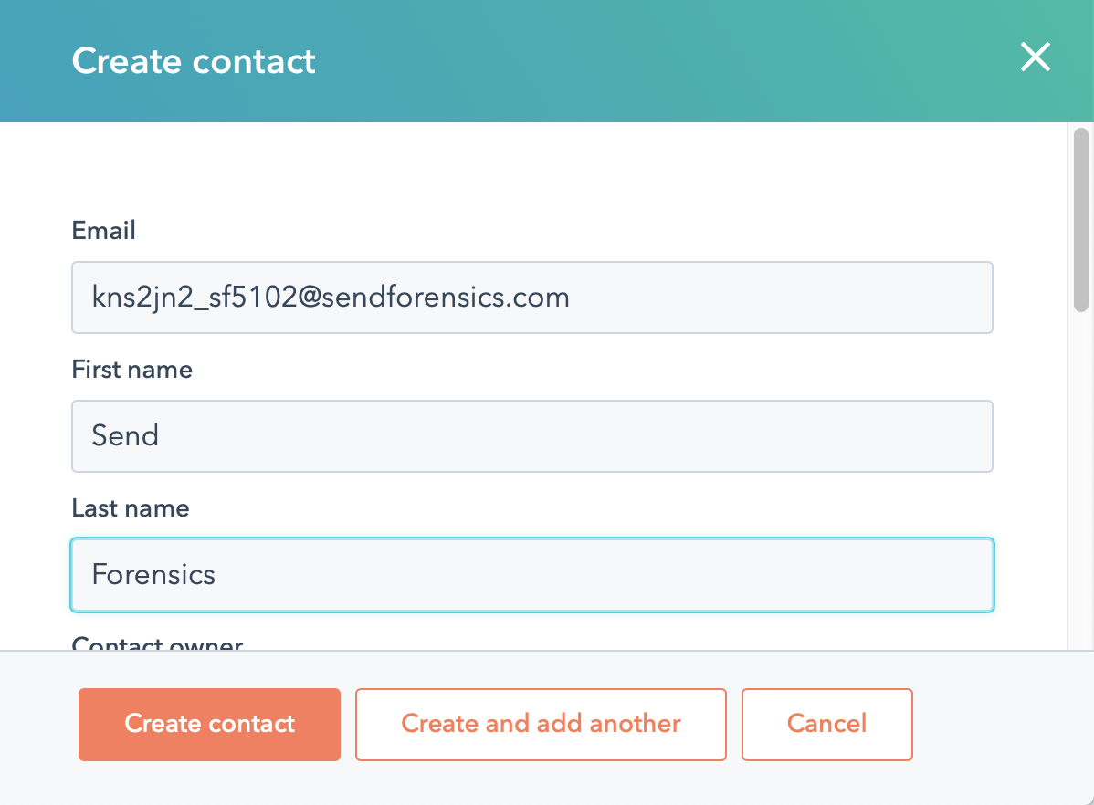 New contact