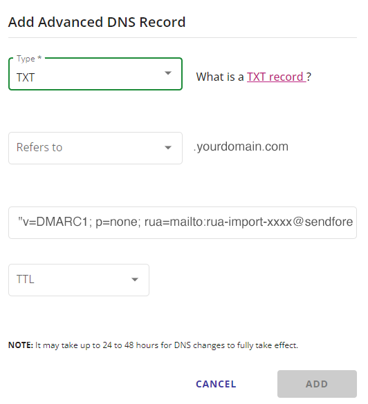 Add DMARC record